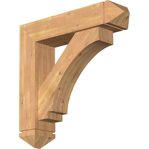 Ekena Millwork Imperial Arts and Crafts Smooth Bracket w/ Offset Brace, Western Red Cedar, 7 1/2"W x 32"D x 32"H BKT0806X32X32IMP03SWR - main